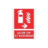 SEÑAL LUMINISCENTE 210X148MM. EXTINTOR DE INCENDIOS PICTOGRAMA + TEXTO