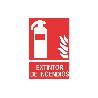 SEÑAL ADHESIVA 297X210MM. EXTINTOR DE INCENDIOS PICTOGRAMA + TEXTO