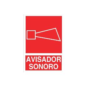 SEÑAL LUMINISCENTE 420X297MM. SEÑAL AVISADOR SONORO PICTOGRAMA + TEXTO