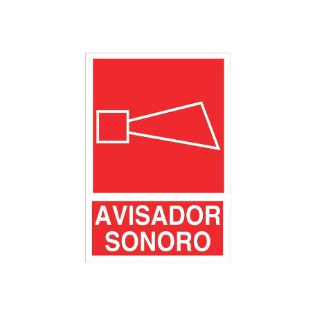 SEÑAL LUMINISCENTE 420X297MM. SEÑAL AVISADOR SONORO PICTOGRAMA + TEXTO