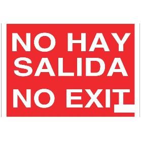 SEÑAL LUMINISCENTE 210X148MM. NO HAY SALIDA. NO EXIT