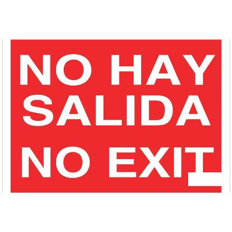 SEÑAL LUMINISCENTE 210X148MM. NO HAY SALIDA. NO EXIT