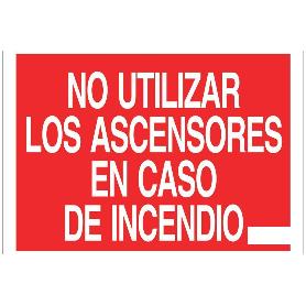 SEÑAL LUMINISCENTE 210X148MM. NO UTILIZAR LOS ASCENSORES EN CASO DE INCENDIO