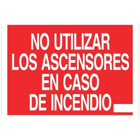SEÑAL LUMINISCENTE 297X210MM. NO UTILIZAR LOS ASCENSORES EN CASO DE INCENDIO