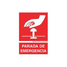 SEÑAL LUMINISCENTE 297X210MM. PARADA DE EMERGENCIA PICTOGRAMA + TEXTO