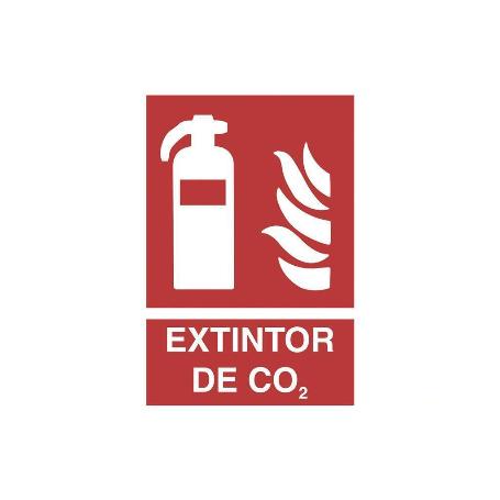 SEÑAL LUMINISCENTE 210X148MM. EXTINTOR CO2. EL DISEÑO DE LA SEÑAL PUEDE VARIAR, PERO EN NINGÚN CASO SE VARIARÁ EL S