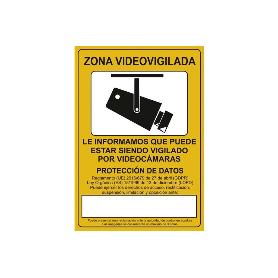 SEÑAL ADHESIVA 297X210MM SEÑAL DE VIDEOVIGILANCIA. EL DISEÑO DE LA SEÑAL PUEDE VARIAR, PERO EN NINGÚN CASO SE VARIA