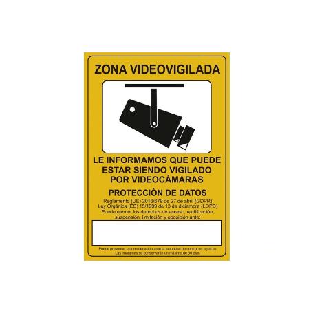 SEÑAL POLIESTIRENO 297X210MM SEÑAL DE VIDEOVIGILANCIA. EL DISEÑO DE LA SEÑAL PUEDE VARIAR, PERO EN NINGÚN CASO SE V