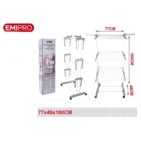 TENDEDERO PLEGABLE CON RUEDAS 77X44X160 CMS BARRAS PARALELAS EMIPRO