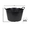 CAPAZO   NEGRO  RECICLADO  42 L   48.5 X 45 X 38 CM   CAJA 6 UNID.
