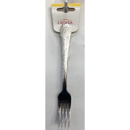 TENEDOR MESA CON PUNTITOS MODELO LUNA INOX 18 LACASA COMAS - PAQUETE 3 UNIDADES