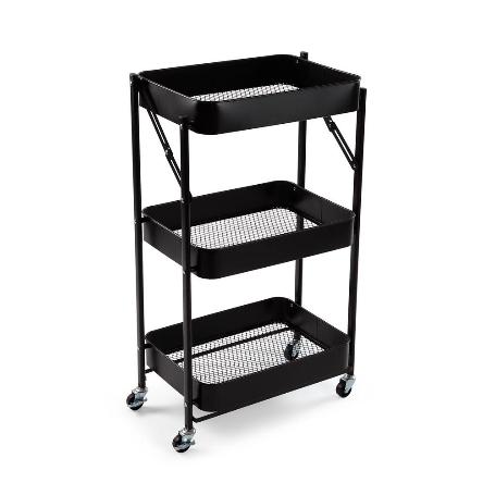 VERDULERO PLEGABLE METALICO NEGRO 45X29.5X77 CM
