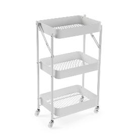 VERDULERO PLEGABLE METALICO BLANCO 45X29.5X77 CM