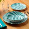 VAJILLA PORCELANA ANNE AZUL 18 PIEZAS