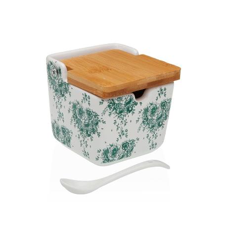 AZUCARERO + CUCHARA PORCELANA BEATRICE 8,8X8,8X8,5 CM