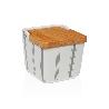 SALERO PORCELANA PEQUEÑO LINES GRIS 8.8X8.8X8.5 CM