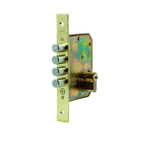 CERRADURA SEGURIDAD 4225 50 MM LATONADO 3 BULONES DESLIZANTES