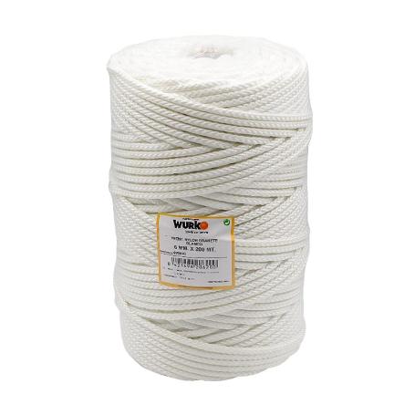 CUERDA TRENZADA NYLON 6 MM BLANCA GRANETE 200 M