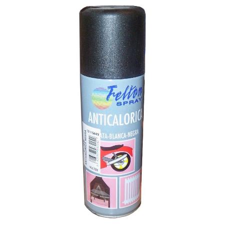 SPRAY DE PINTURA ANTICALÓRICA. AEROSOL. NEGRO. MATE/SATINADO. 200 ML - FELTON
