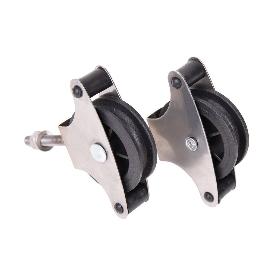 PACK 2 POLEAS PARA TENDEDERO ACERO INOXIDABLE 304  ROLDANA 4 CM