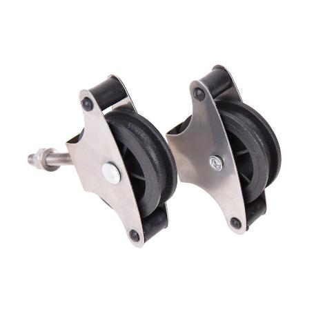 PACK 2 POLEAS PARA TENDEDERO ACERO INOXIDABLE 304  ROLDANA 4 CM