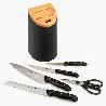 TACO 4 CUCHILLOS Y TIJERA COCINA MAITRE 5 PIEZAS 153300 NEGRO