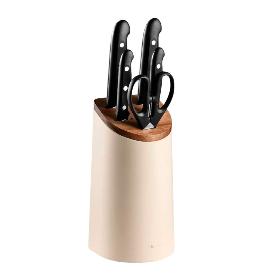 TACO 4 CUCHILLOS Y TIJERAS COCINA MAITRE 5 PIEZAS 153310 BEIGE