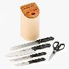 TACO 4 CUCHILLOS Y TIJERAS COCINA MAITRE 5 PIEZAS 153310 BEIGE