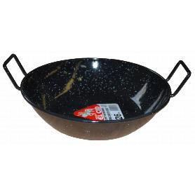 SARTÉN DOBLE HONDA CON ASAS ESMALTADA 24 CM.