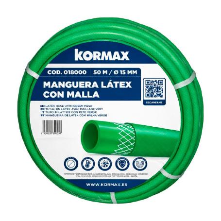 MANGUERA LATEX C/MALLA 19 MM VERDE 18 BAR