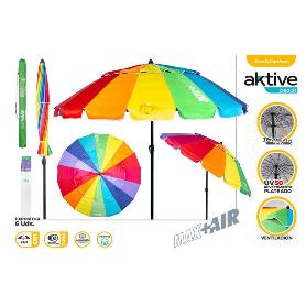 PARASOL 240 CM TUBO ALUMINIO 16 VARILLAS POLYESTER ANTI-UV