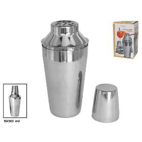 500 ML COCTELERA EDNA 3 CUERPOS EN ACERO INOXIDABLE  CON TAPON DOSIFICADOR Y COLADOR 