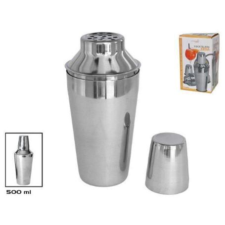 500 ML COCTELERA EDNA 3 CUERPOS EN ACERO INOXIDABLE  CON TAPON DOSIFICADOR Y COLADOR 