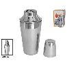 500 ML COCTELERA EDNA 3 CUERPOS EN ACERO INOXIDABLE  CON TAPON DOSIFICADOR Y COLADOR 