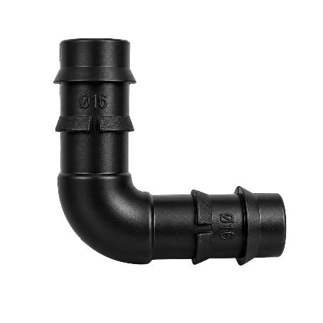 CODO SIMPLE PARA TUBERIAS GOTEO Ø 16 MM. (BOLSA 100 PIEZAS) RIEGO POR GOTEO, MICROASPERSIÓN, NEBULIZACIÓN