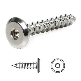TORNILLO CABEZA PLANA ALLEN TEGAS 6,3X60 CABEZA PLANA NIQUELADO DIAM.CABEZA 15MM, P/LLAVE ALLEN 4MM