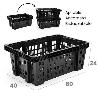CAJA MULTIUSOS PLASTICA APILABLE COLOR NEGRO 60X40X24 CMS IDEAL PARA ORDENACIÓN
