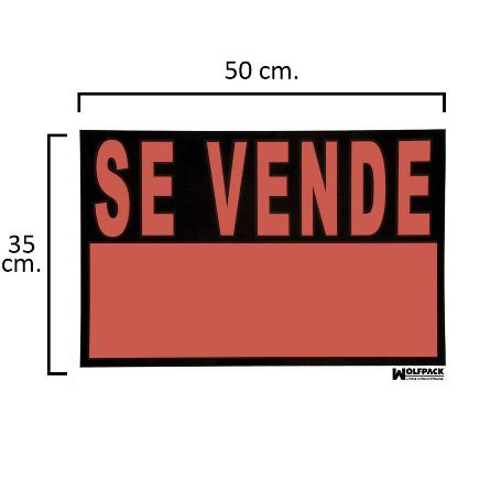 CARTEL SE VENDE  50X35 (ALT.) CM.