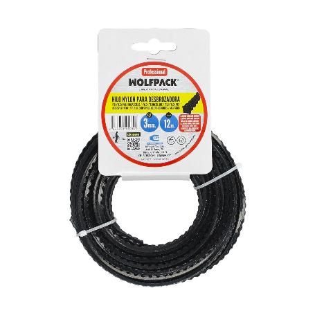 HILO NYLON / ALUMINIO DENTADADO CUADRADO PROFESIONAL Ø 3,0 MM. (ROLLO 12 METROS)