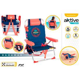 SILLA MOCHILA PLAYA ALUMINIO PLEGABLE 50X54X80 CM