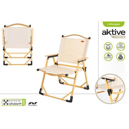 SILLA PLEGABLE ALUMINIO ALTA SABANA 47X42X62 CM