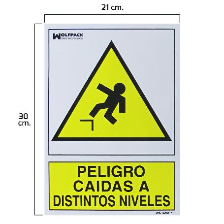 CARTEL PELIGRO CAIDAS A DISTINTOS NIVELES 30X21