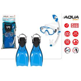 MASCARA TUBO BUCEO + ALETAS JUNIOR L/XL