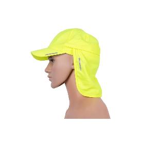 GORRA AMARILLA FLUORESCENTE CON PROTECCIÓN DE NUCA