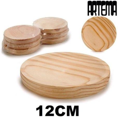 12 CMS PLATO DE MADERA PARA PULPO A FEIRA ARTEMA - PAQUETE 6 UNIDADES