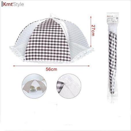 TAPA DE TELA CUBREPLATOS ANTIMOSCAS PLEGABLE MEDIDA 18 PULGADAS -55 CMS KMTSTYLE