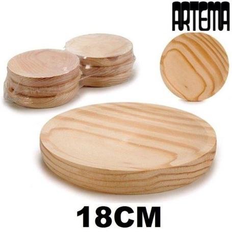 18 CMS PLATO DE MADERA PARA PULPO A FEIRA ARTEMA - PAQUETE 6 UNIDADES