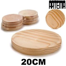 20 CMS PLATO DE MADERA PARA PULPO A FEIRA ARTEMA - PAQUETE 6 UNIDADES