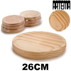 26 CMS PLATO DE MADERA PARA PULPO A FEIRA ARTEMA - PAQUETE 6 UNIDADES