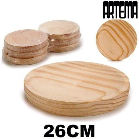 26 CMS PLATO DE MADERA PARA PULPO A FEIRA ARTEMA - PAQUETE 6 UNIDADES